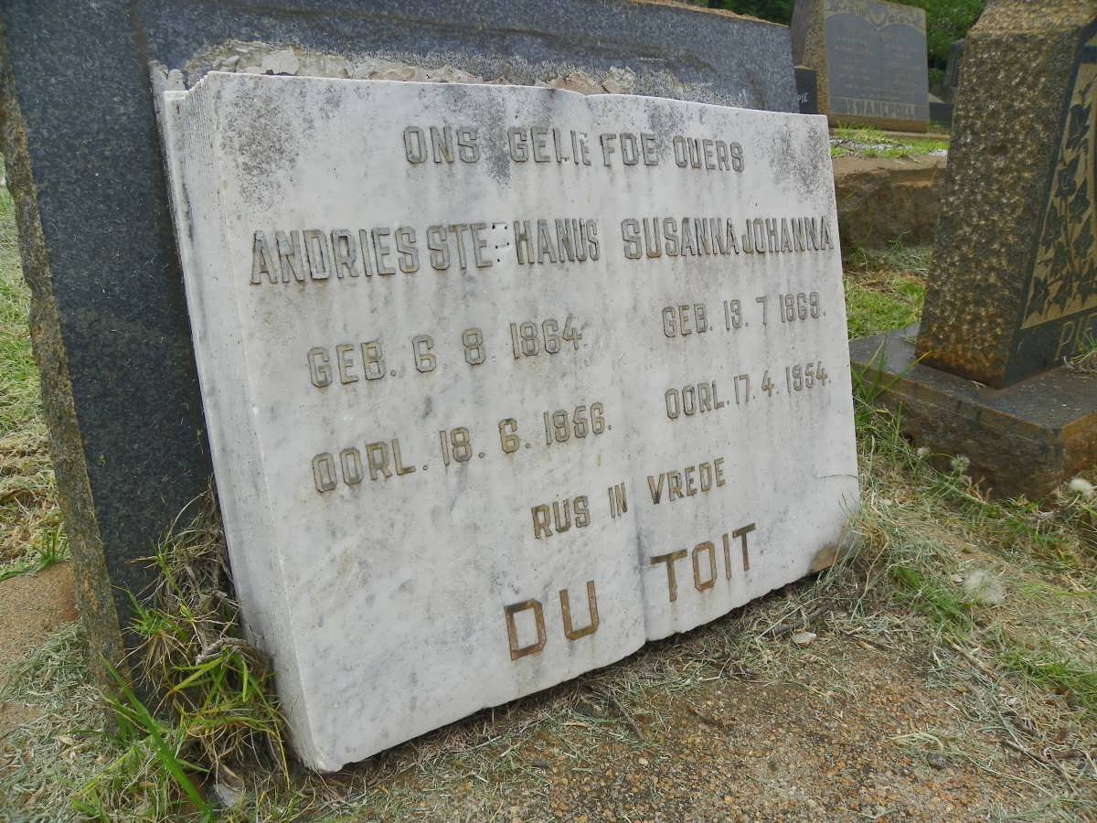 TOIT Andries Stephanus, du 1864-1956 &amp; Susanna Johanna SWANEPOEL 1868-1954