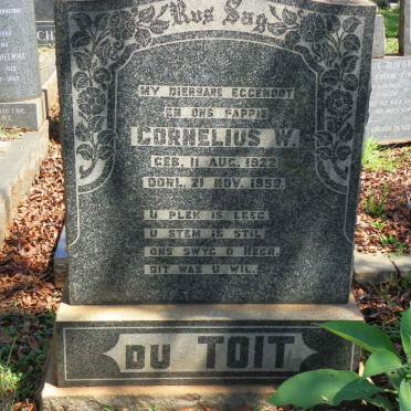 TOIT Cornelius W., du 1922-1959