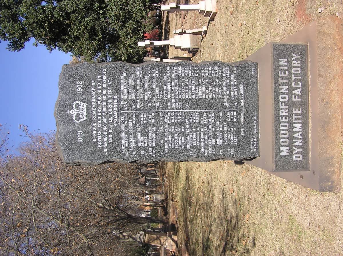 1. Memorial stone for British soldiers who died in & around Johannesburg - ABO 1899-1902