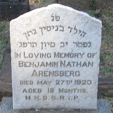 ARENSBERG Benjamin Nathan -1920