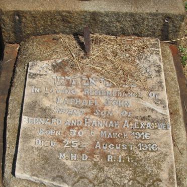 ALEXANDER Raphael John 1916-1916
