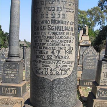 SCHULMAN Isaac -1918