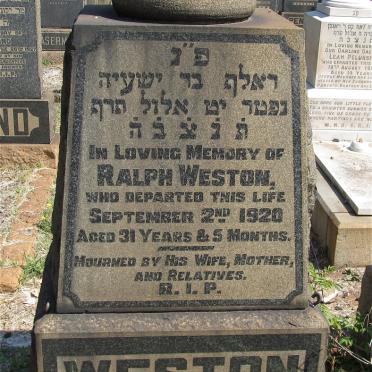 WESTON Ralph -1920