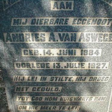 ASWEGEN Andries A., van 1884-1927