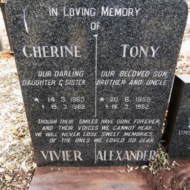 ALEXANDER Tony 1959-1982 :: VIVIER Cherine 1963-1982 