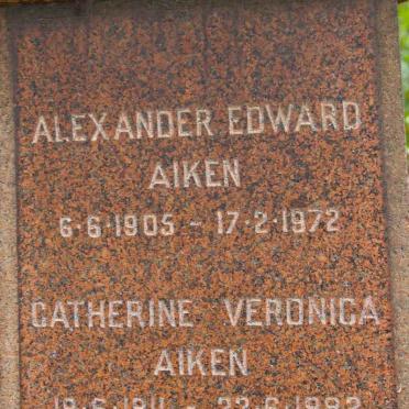 AIKEN Alexander Edward 1905-1972 &amp; Catherine Veronica 1911-1982