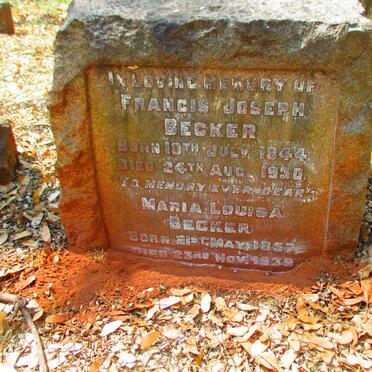 BECKER Francis Joseph 1844-1930 & Maria Louisa 1857-1939