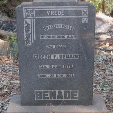 BENADE Gideon F. 1879-1941
