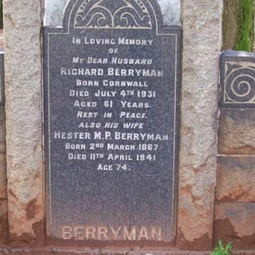 BERRYMAN Richard -1931 &amp; Hester M.P. 1867-1941