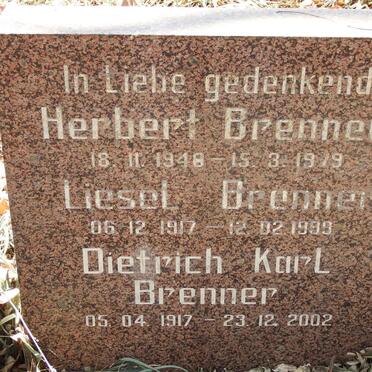 BRENNER Dietrich Karl 1917-2002 & Liesel 1917-1999 :: BRENNER Herbert 1948-1979