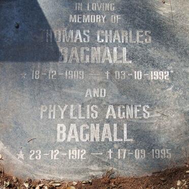 BAGNALL Thomas Charles 1909-1992 & Phyllis Agnes 1912-1995