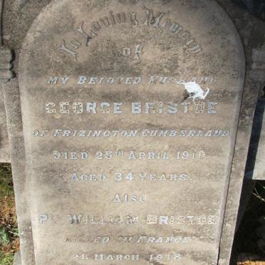 BRISTOE George -1910 :: BRISTOE William -1918