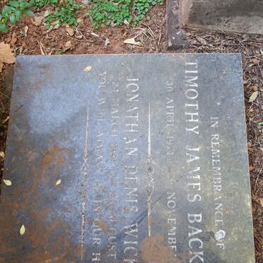 WICKINS Jonathan Denis 1965-2012 :: BACKWELL Timothy James 1974-1975