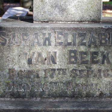 BEEK Sarah Elizabeth, van 1858-1910
