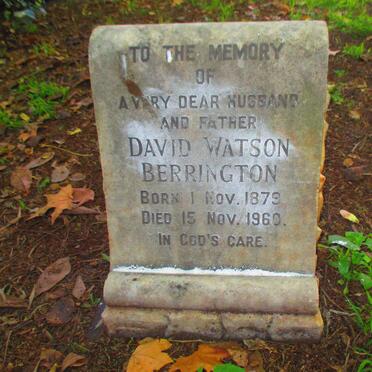 BERRINGTON David Watson 1875-1960