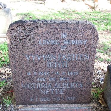 BOYD Vyvyan Eksteen 1892-1949 &amp; Victoria Alberta 1900-1980