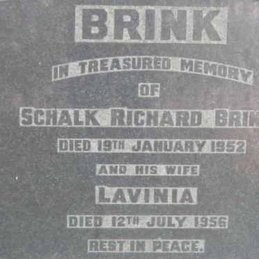 BRINK Schalk Richard -1952 &amp; Lavinia -1956