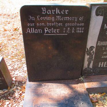 BARKER Allan Peter 1965-1986