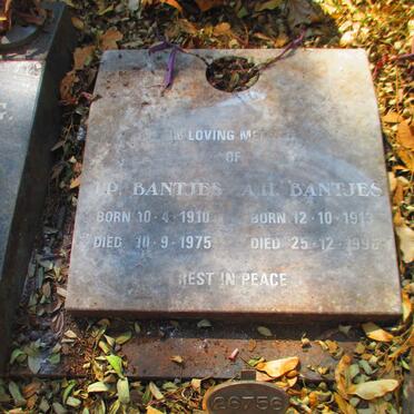 BANTJES J.P. 1910-1975 & A.H. 1913-199?
