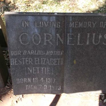 CORNELIUS Hester Elizabeth 1917-1973