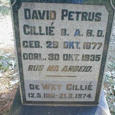 CILLIÉ David Petrus 1877-1935 :: CILLIÉ de Wet 1911-1974