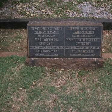 HAMPTON Albert Victor -1951 :: HAMPTON Elizabeth Dorothea -1943