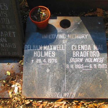 HOLMES Pelham Maxwell -1976 :: BRADFORD Glenda Mai nee HOLMES 1935-1983