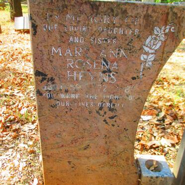 HEYNS Mary Ann Rosena 1959-1987