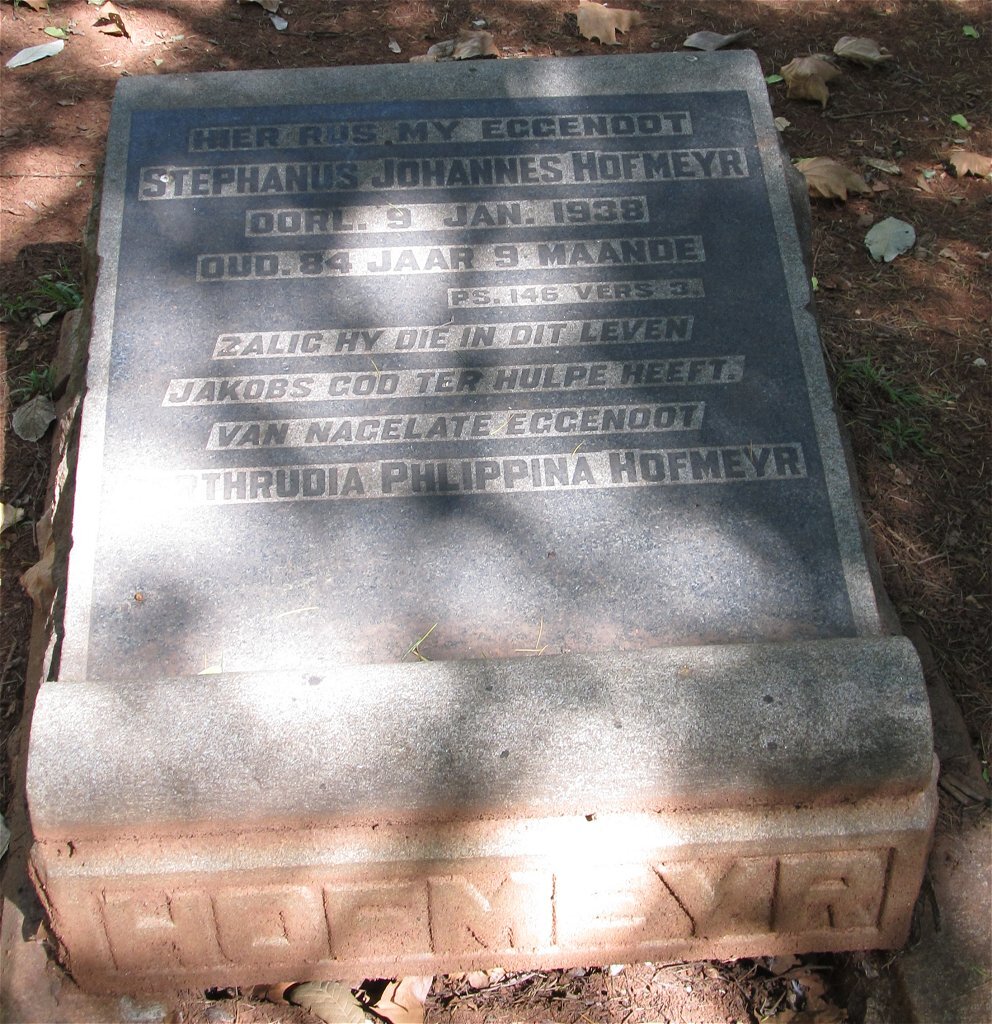HOFMEYR Stephanus Johannes -1938