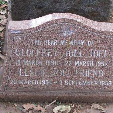 JOEL Geoffrey Joel 1896-1957 :: FRIEND Leslie Joel 1904-1959