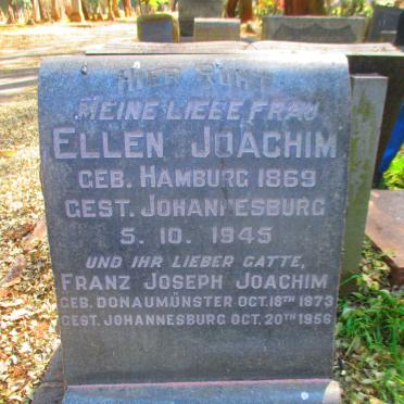 JOACHIM Franz Joseph 1873-1956 &amp; Ellen 1869-1945