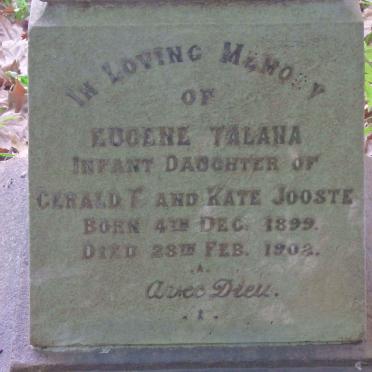 JOOSTE Eugene Talana 1899-1902