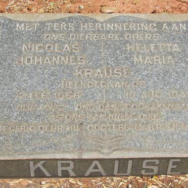 KRAUSE Nicolas Johannes -1956 &amp; Heletta Maria -1941