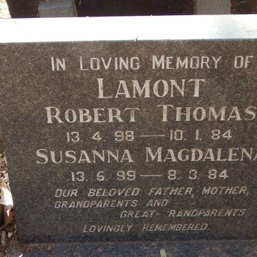 LAMONT Robert Thomas 1898-1984 & Susanna Magdalena 1899-1984