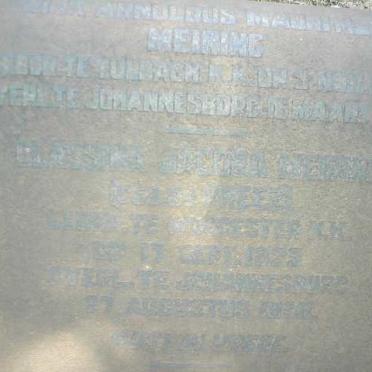 MEIRING Nick Arnoldus Mauritius 1822-19?? &amp; Classina Jacoba DU PREEZ 18??-19??