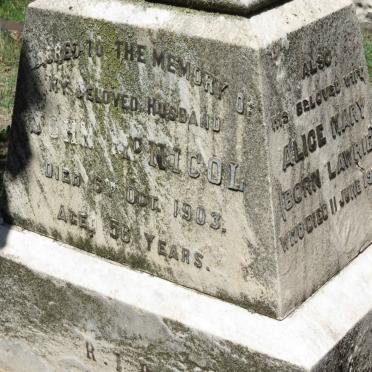 McNICOL John -1903 &amp; Alice Mary LAWRIE -1927