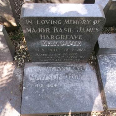 MAWSON Basil James Hargreave 1901-1971 &amp; Janine Adrianne Cecilia FOURIE 1924-1987