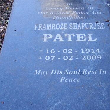 PATEL Framroze Shapurjee 1914-2009