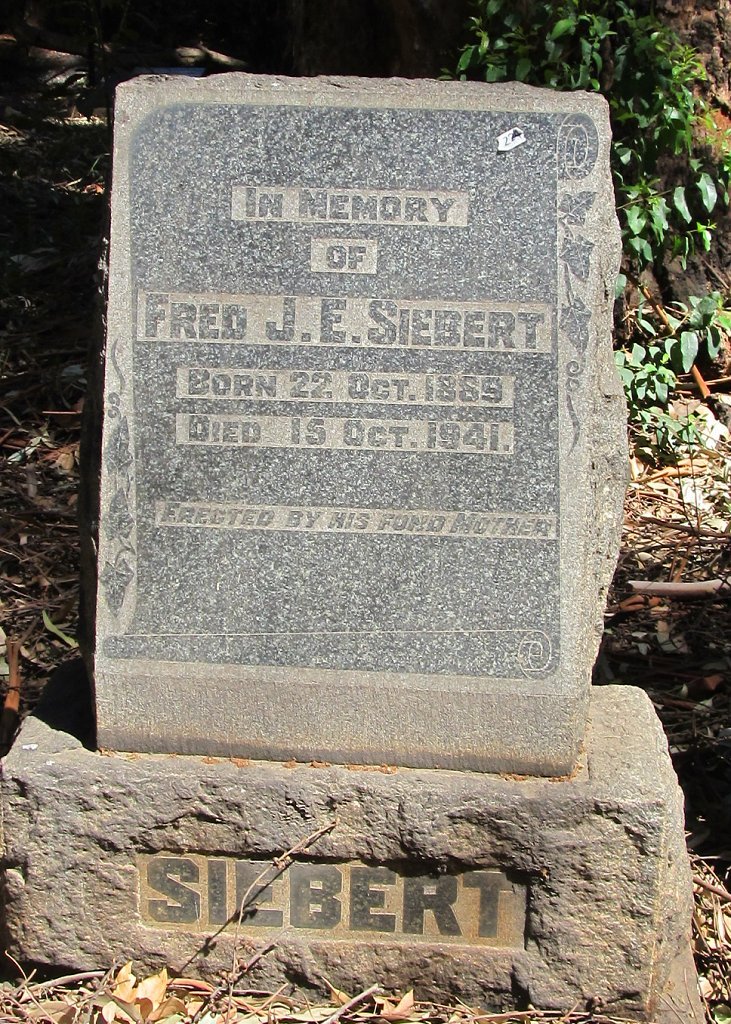 SIEBERT Fred J.E. 1889-1941