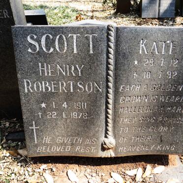 SCOTT Henry Robertson 1911-1978 &amp; Kate 1912-1992