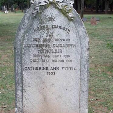 SINCLAIR Catherine Elizabeth 1835-1892 :: FITTIG Catherine Ann  -1933