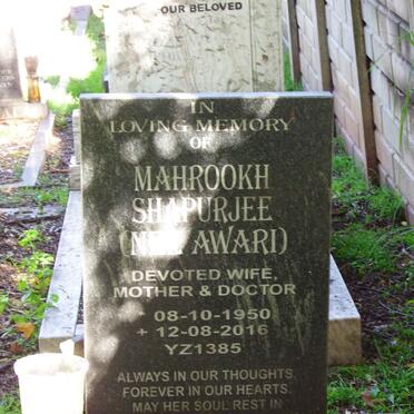 SHAPURJEE Mahrookh nee AWARI 1950-2016