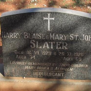 SLATER Harry Blaise -1928 &amp; Mary St. John -1925