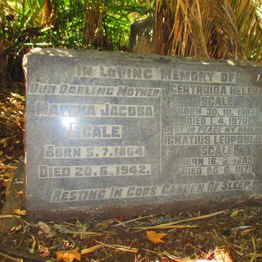 SCALE Martha Jacoba 1864-1942 :: SCALE Gertruida Helena 1902-1970 :: SCALE Ignatius Leopoulos 1899-1971
