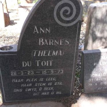 TOIT Ann Barnes, du 1923-1973