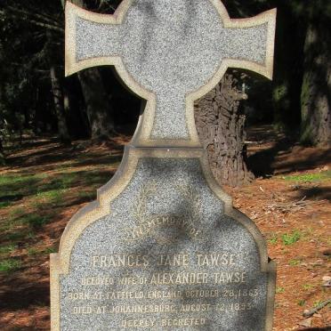 TAWSE Frances Jane 1863-1893 :: TAWSE Alexander Victor