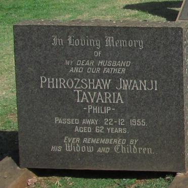TAVARIA Phirozshaw Jwanji -1955