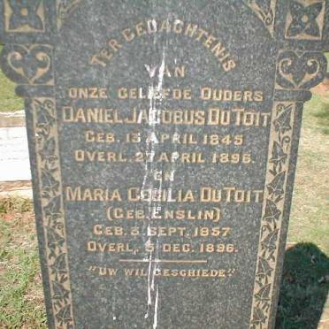 TOIT Daniel Jacobus, du 1845-1896 &amp; Maria Cecilia ENSLIN 1857-1896