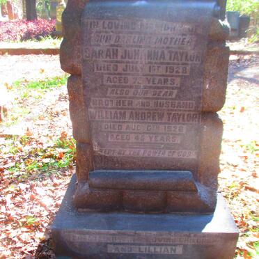 TAYLOR William Andrew -1926 &amp; Sarah Johanna -1928