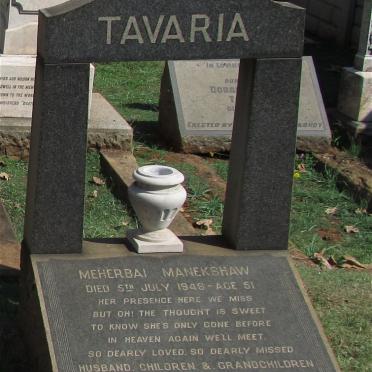 TAVARIA Meherbai Manekshaw -1948